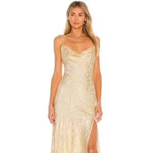 Revolve Gaia Dress in Cream Burnout Floral